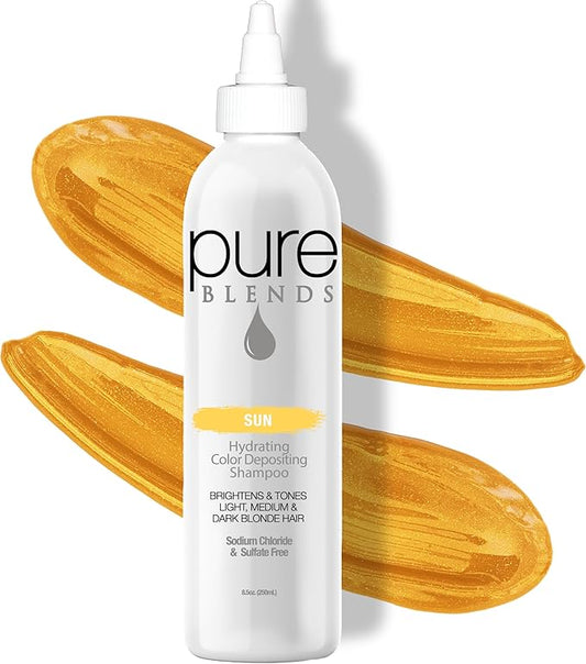 Sun Hydrating Color Depositing Shampoo - Brighten & Tone Faded Hair with Semi-Permanent Dye, Prevents Fade & Extends Color Service for Treated Hair 8.5 Oz.