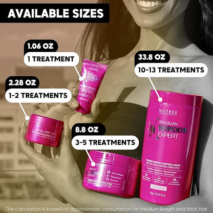 HAIR TREATMENT MASK FOR DAMAGED BRAZILIAN BONDOX 2.82 oz Thermal Activated Mask for Dry Frizzy Hair | Formaldehyde Free Cruelty Free | Results for up to 1-3 months | Almond Oil