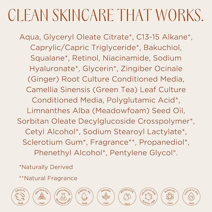 InstaNatural Retinol Serum for Face with 2.5% Retinol, Bakuchiol, Hyaluronic Acid & Squalane | Smoothing Serum for Even-Toned, Youthful-Looking Skin – 1 Fl Oz