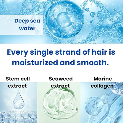 8 THE THALASSO Potion Hair Oil for Frizzy & Damaged Hair Women & Men, Keratin Hair Care for Repairing with Squalane & Deep Ocean Water, Sulfate & Paraben Free, UNSCENTED, 24 Capsules