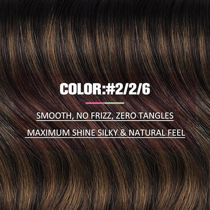YoungSee Tape in Hair Extensions Real Human Hair Brown Balayage Hair Extension Tape in Ombre Dark Brown Roots to Brown Tape in Hair Extensions Human Hair 14In Tape On Hair Extensions Natural 20pcs 50g