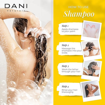 Naturals Shampoo with Sandalwood Vanilla Scent promotes hair thickening, strengthens follicles, and supports hair re-growth. Sulfate-free, nourishing, and soothing