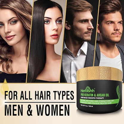 Herbishh Ultimate Grey Hair Color Shampoo Kit (3 Dye Shampoos + 1 Argan Mask) Smooth and Long-Lasting Color for Men & Women - Easy & Quick to Use Combo (Light Brown)
