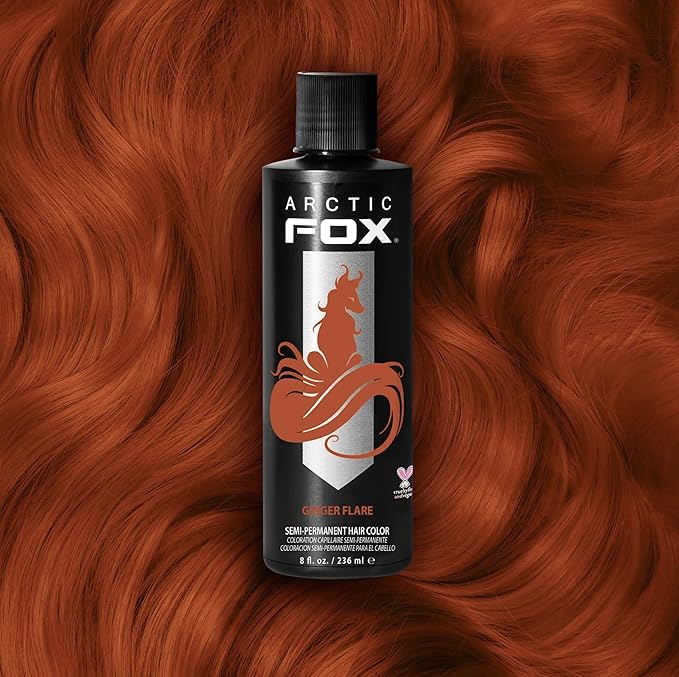 Arctic Fox Semi-Permanent Hair Dye, Vegan & Cruelty-Free, Ammonia-Free, Orange Ginger Flare, Long Lasting, Conditioning, For All Hair Types, 8 Fl Oz (Pack of 2)
