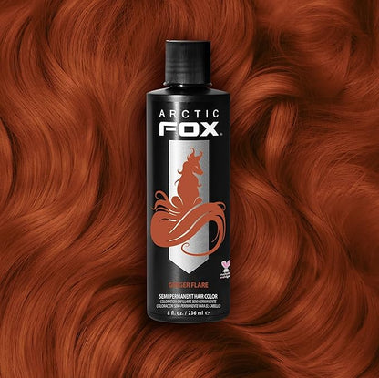 Arctic Fox Semi-Permanent Hair Dye, Vegan & Cruelty-Free, Ammonia-Free, Orange Ginger Flare, Long Lasting, Conditioning, For All Hair Types, 8 Fl Oz (Pack of 2)