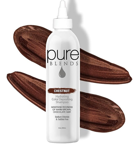 Chestnut Hydrating Color Depositing Shampoo for Color Treated Hair, 8.5 Oz - Semi Permanent Hair Dye Prevents Color Fade, Extends Color Service, Nourishes & Protects