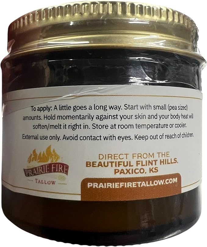 Beef Tallow Balm - 2 oz - Grown and Made in USA - Organic Grass Fed and Finished Tallow - Moisturizing Skin Care Tea Tree