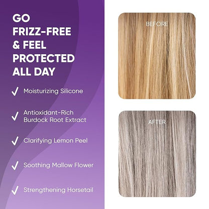 GBG Purple Conditioner for Blonde Hair - Hair Toner for Bleached, Grey & Blonde, Conditions & Neutralizes Brassy Hair in 3 Minutes - Hair Mask for Soft, Shiny & Silky Hair for Women & Men, 8 Oz