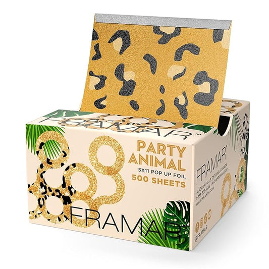 Framar Party Animal Hair Foils For Highlighting - Pop Up Hair Foil For Hair Highlighting, Highlight Foils For Hair, Aluminum Foil Sheets, Salon Foils For Hair Stylist, Non Slip 500 Pop Up Foil Sheets