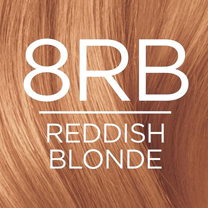 L'Oreal Paris Excellence Creme Permanent Hair Color, 8RB Medium Reddish Blonde, 100 percent Gray Coverage Hair Dye, Pack of 2