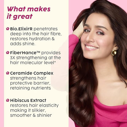 Hibiscus Frizz Control Hair Serum | Protects & Smoothes, Dry, Flyaway & Frizzy Hair, With 13 Nourishing Oils | 3x Strength with Fiberhance | 50ml