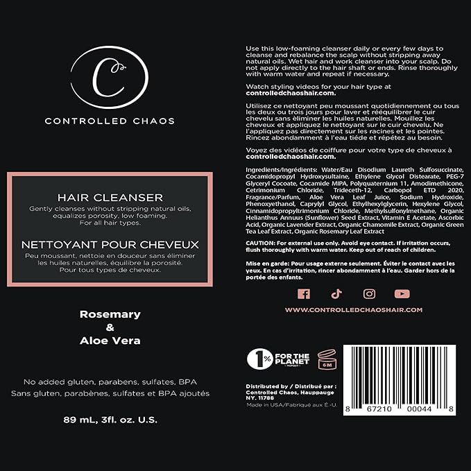 Controlled Chaos Hair Moisturizer for Curly Hair - Paraben & Sulfate Free, Moisturizes & Defines Extra Dry, Curly & Coarse Hair, Leave-in Hair Conditioner - 8 oz