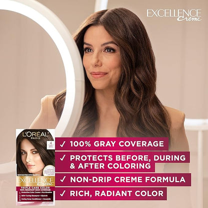 L'Oreal Paris Excellence Creme Permanent Triple Care Hair Color, 9.5NB Lightest Natural Blonde, Gray Coverage For Up to 8 Weeks, All Hair Types, Pack of 1