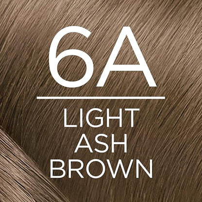 L'Oreal Paris Excellence Creme Permanent Triple Care Hair Color, 6A Light Ash Brown, Gray Coverage For Up to 8 Weeks, All Hair Types, Pack of 1