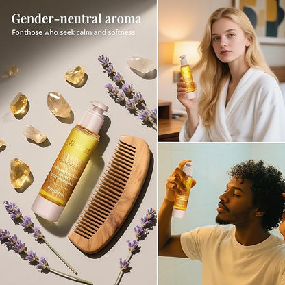 Leave-In Hair Oil with Frankincense & Lavender – Natural Essential Oil Aroma, Intensive Hydration & Frizz Control for Dry & Damaged Hair – Lightweight No-Rinse Oil, 3.4 fl oz (100ml)