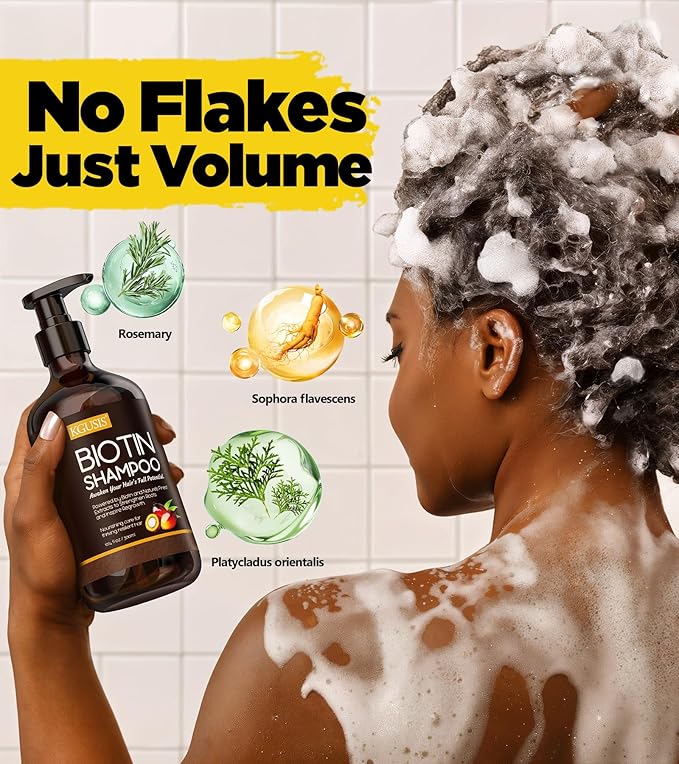 Spartan Root Activator Biotin Hair Growth Shampoo, Nourishing Tames Frizz with HA&B5, Anti Dandruff Rosemary Shampoo Batana Oil Dht Blocker,Organic Sulfate Free Hair Care Men Women 10.14 Fl Oz