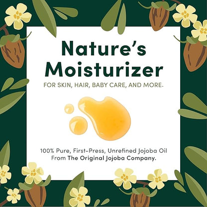 HobaCare Bulk Jojoba Oil - 100% Pure Hexane Free Unrefined Carrier Oil for Soap Making, Hair, Face, Beard, Scalp, Skincare Spa - Natural, Vegan, Long Shelf Life (128 oz Gallon)