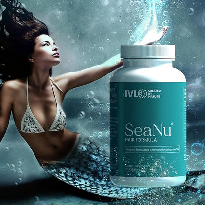 IVL - SeaNu Hair Vitamins Supplements - Hair Strength, Strand Thickness, Hair Growth - with Biotin, Vitamin B3, Zinc, Saw Palmetto Berry Extract, Green Lipped Mussel - Vitamin Hair Growth (1 Pack)