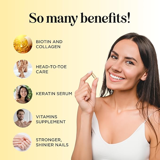 Biotin and Collagen Supplement for Women & Men - Hair Growth Supplement with Saw Palmetto Horsetail Biotin Collagen Keratin and More DHT Blocker Hair Growth Vitamins for Women & Men (2 Months)