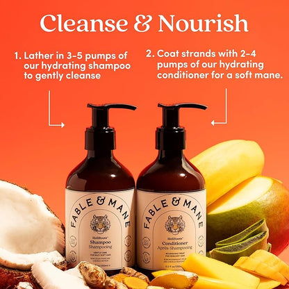 Fable & Mane HoliRoots Hydrating Shampoo & Coconut Oil Conditioner - Genuine Fable and Mane 8.5 FL oz