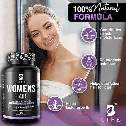 Hair Vitamins for Hair Loss for Women – Biotin for Hair Growth – Hair Loss Treatments for Women – Healthy Hair Skin and Nails –240 Capsules – 60 Servings