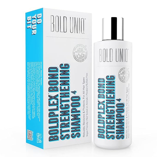 BOLD UNIQ BoldPlex 4 Bond Strengthening Protein Shampoo for Dry Damaged hair - Hydrating Formula for Curly, Dry, Colored, Frizzy, Broken or Bleached Hair Types. Cruelty-free & Vegan