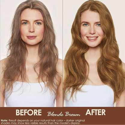 Hair Dye Shampoo 3 in 1, Instant Hair Color Shampoo with Herbal Ingredients, Long-Lasting Natural & Vibrant Shades for Women & Men, Easy At-Home Application 16.9 Fl Oz (Blonde Brown)