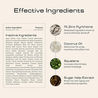 Jupiter, Dermatologist-Formulated Anti-Dandruff Shampoo, Conditioner, & Scalp Scrubber, for Women & Men, for Flaky, Itchy, Oily, & Dry Scalp, Vegan, Sulfate-Free, Color-Safe, & Paraben-Free, with Zinc