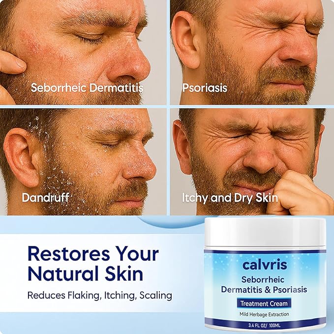 Calvris Scalp Comfort Balm - Steroid-Free Botanical Formula for Dry, Itchy Scalp & Skin, 3.4 Fl Oz | Natural Soothing Relief with Cooling Sensation