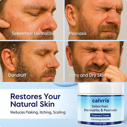 Calvris Scalp Comfort Balm - Steroid-Free Botanical Formula for Dry, Itchy Scalp & Skin, 3.4 Fl Oz | Natural Soothing Relief with Cooling Sensation