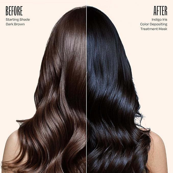 Overtone Color Depositing Semi-Permanent Hair Dye Conditioner - 8 oz For Natural & Color-Treated Hair, Moisturizing Shea Butter & Coconut Oil - Vegan & Cruelty-Free, Blue for Brown is now Indigo Iris