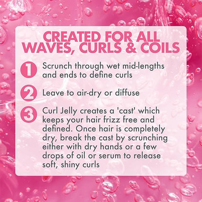 Umberto Giannini Curl Jelly Scrunching Jelly Bundle, Vegan & Cruelty Free Frizz Solution Gel for Curly or Wavy Hair, 200 ml (2 Pack)