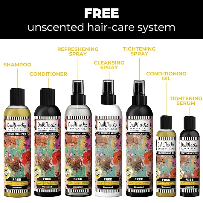 Dollylocks Conditioning Oil - Plant-Based & Residue-Free Moisturizing Scalp & Dreadlock Oil, pH Balanced, Vegan (Free Scent, 4oz)