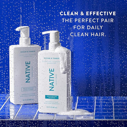 Native Ocean & Timber Shampoo and Conditioner Contain Naturally Derived Ingredients | All Hair Types, Color & Treated, Fine to Dry Damaged, Sulfate & Dye Free - 2-Pack