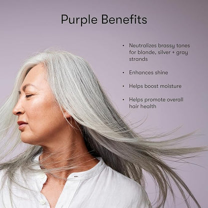 Sulfate-Free Purple Shampoo & Conditioner Set for Neutralizing Brassy Tones in Blonde, Silver + Gray Hair, 13 Fl Oz Each (2-Pack)