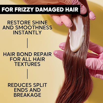 HAIR TREATMENT MASK FOR DAMAGED BRAZILIAN BONDOX 2.82 oz Thermal Activated Mask for Dry Frizzy Hair | Formaldehyde Free Cruelty Free | Results for up to 1-3 months | Almond Oil