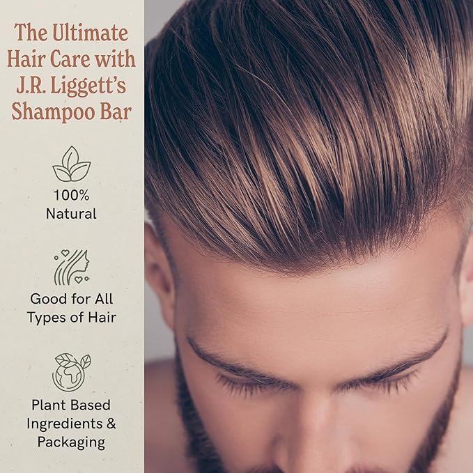 J·R·LIGGETT'S Shampoo Bar, Original Formula - Supports Strong and Healthy Hair - Nourish with Antioxidants and Vitamins - Detergent and Sulfate-Free - Set of Three 3.5 Ounce Bars