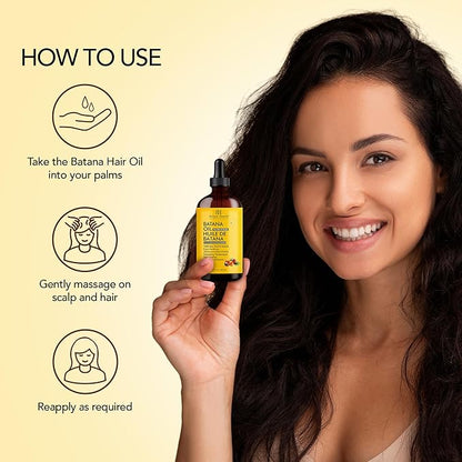 Botanic Hearth Dr Sebi Batana Oil for Hair Growth- Weightless(Glass bottle 2 fl oz) | 100% Pure & Unrefined Oils from Honduras, Lightweight Summer Hair Oil for Strengthening & Volumizing