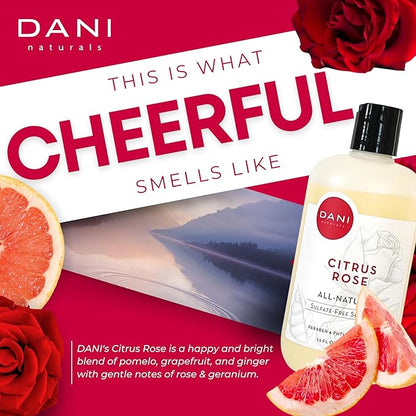 Naturals Shampoo - Citrus Rose Scent is a sulfate-free, vegan, and organic shampoo that deeply moisturizes and nourishes all hair types, including color-treated hair