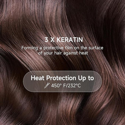 JVR Hydrating Hair Serum for Frizzy and Damaged Hair，Heat Protectant Oil for Frizz Control, Keratin Hair Treatment Essence for Damaged Dry Hair Jojoba Oil, Castor Oil, Anti Frizz Hair Product 2.7 oz