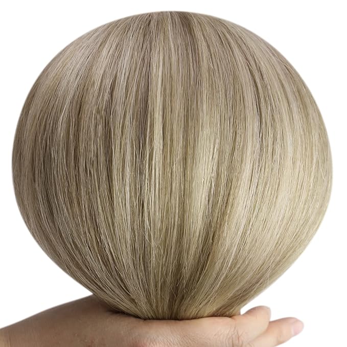 YoungSee 150g 20inch Clip in Hair Extensions Real Human Hair Brown Balayage Clip in Human Hair Extensions Light Brown to Blonde with Brown Balayage Hair Extensions Clip ins Double Weft Lace Thick 7pcs