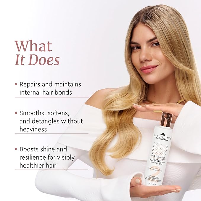 LA PUISSANCE Extra Cell Plex Conditioner Step 2 - Intense Hydration & Repair for Damaged Hair - Ideal for Color-Treated, Bleached & Chemically-Treated Hair - 10.1 fl oz for Home and Salon Use