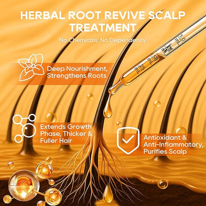 Women‘s Hair Growth Serum Oil, 100% Veganic Natural Herbal Extracts, Root Revive Visibly Thickening Fuller Hair, Follicle Stimulator Scalp Serum for Hair Loss/Shedding,Thin, Dry & Damaged Treatment
