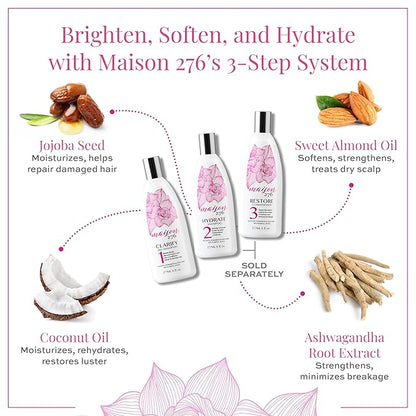 Maison 276 CLARIFY Pre-Shampoo for Silver, Gray & Blonde Hair, Tone-Correcting Pre-Shampoo, NOT a Purple Shampoo, Neutralizes Brassiness, Hair Pre-Conditioner, Sulfate-Free, 1, 8oz Bottle