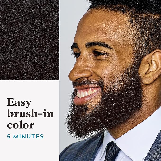 Just For Men Mustache & Beard, Beard Dye for Men with Brush Included, With Keratin Biotin Aloe and Coconut Oil for Healthy Facial Hair - Rich Dark Brown, M-47, Pack of 3 (Packaging May Vary)