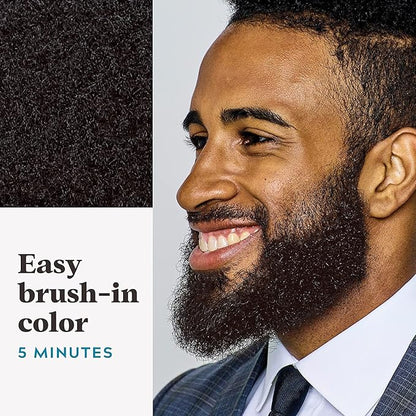 Just For Men Mustache & Beard, Beard Dye for Men with Brush Included, With Keratin Biotin Aloe and Coconut Oil for Healthy Facial Hair - Rich Dark Brown, M-47, Pack of 3 (Packaging May Vary)