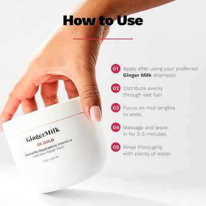 Intensive Repair Hair Mask for Dry / Damaged Hair due to Coloring, Chemical Processes, hot styling tools and dryers | BE BOLD