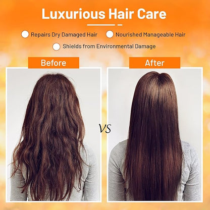 Herbishh Moroccan Argan Oil Shampoo and Conditioner Set with Hair Mask, Moisturizing & Deep Cleansing Kit For Dry, Damaged, Frizzy Hair, Color Safe & UV Protection 16.9fl.oz + 16.9fl.oz + 10.1 fl.oz
