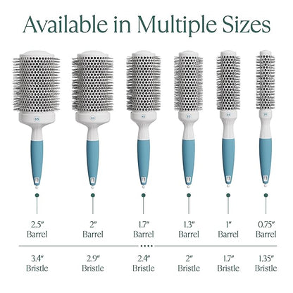 Round Brush for Blow Drying - Extra Small Ceramic Thermal Ionic Roller Brush for Sleek, Salon Blowout - Lightweight Round Hair Brush for Precise Styling and Manageable Hair (Bristle 1.7in, Barrel 1in)