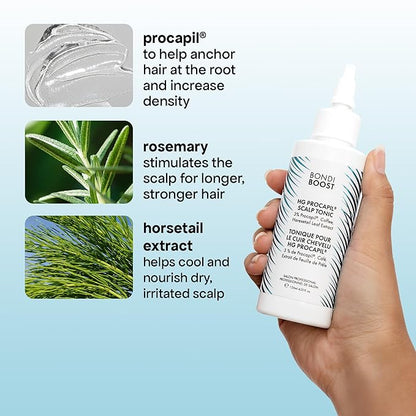 BONDIBOOST Procapil Scalp Treatment [4.23 fl oz], Daily Leave In Treatment for Thinning Hair + Anchor Hair, Scalp Serum for Thicker Hair with Procapil, Rosemary & Biotinoyl Tripeptide-1, Sulfate-Free